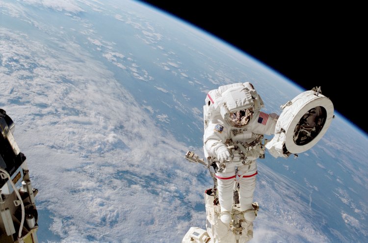 Franklin Chang-Diaz Performs a Spacewalk on the STS-111 Mission