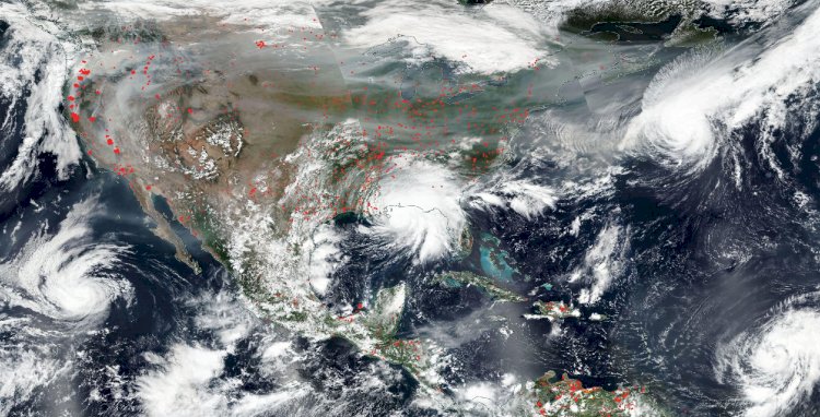 NASA Image Shows Fires, Hurricanes Across the U.S.