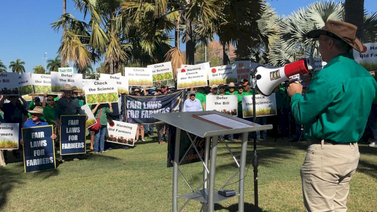 'Demonised' farmers rage against reef regulations as parliament sits in Townsville